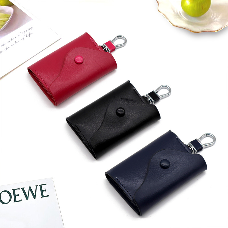 Large Capacity Waist Hang Key Bag Business Commute Key Bag for Men Multifunctional Fashion Genuine Leather Car Key Purse for Women