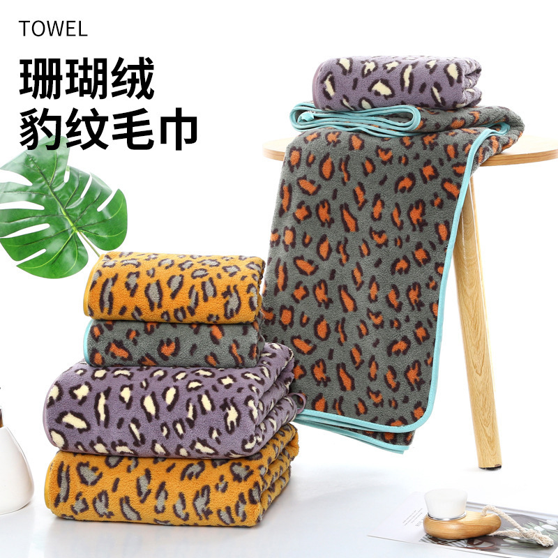New leopard print towel trembles fast hand net red with leopard print coral fleece towel head dry hair towel a generation of hair New leopard print towel trembles fast hand net red with leopard print coral fleece towel head dry hair towel a generation of hair