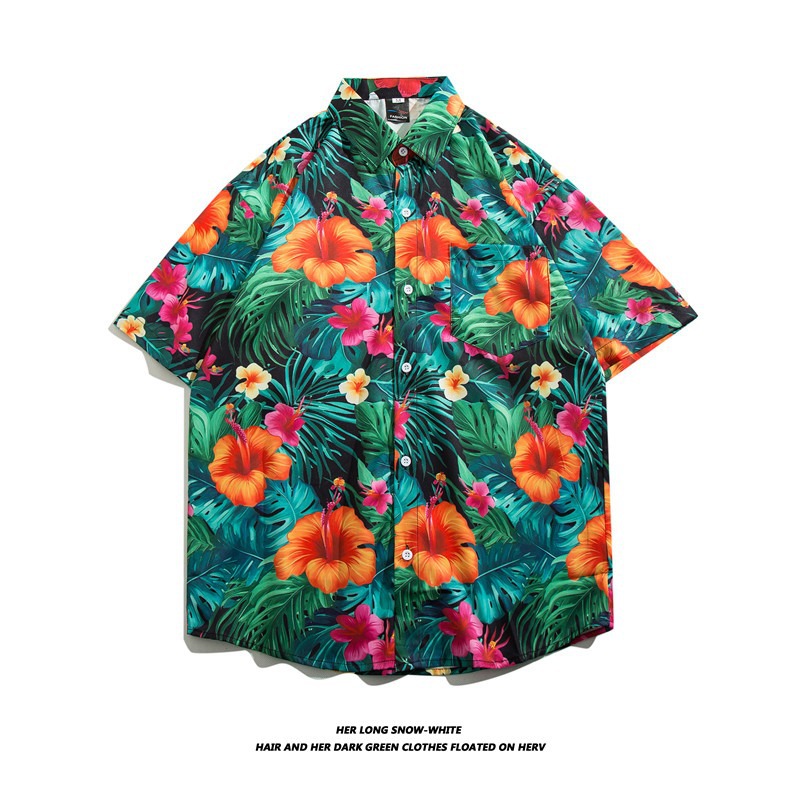 Camisa con botones de solapa suelta de manga larga de todo fósforo de la calle para hombres Venta caliente Flor colorida Impresión digital 3D