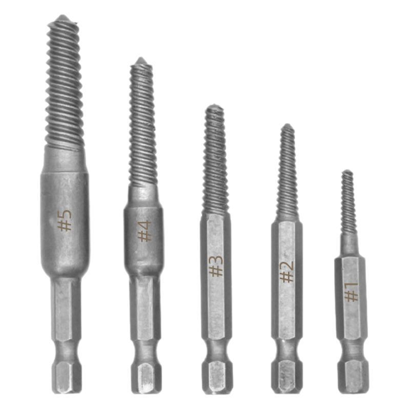 Hexagonal Handle Rotten Thread Extractor Single End Reverse Thread Damaged Screw Removal Tool Kit Slider Screw Extractor