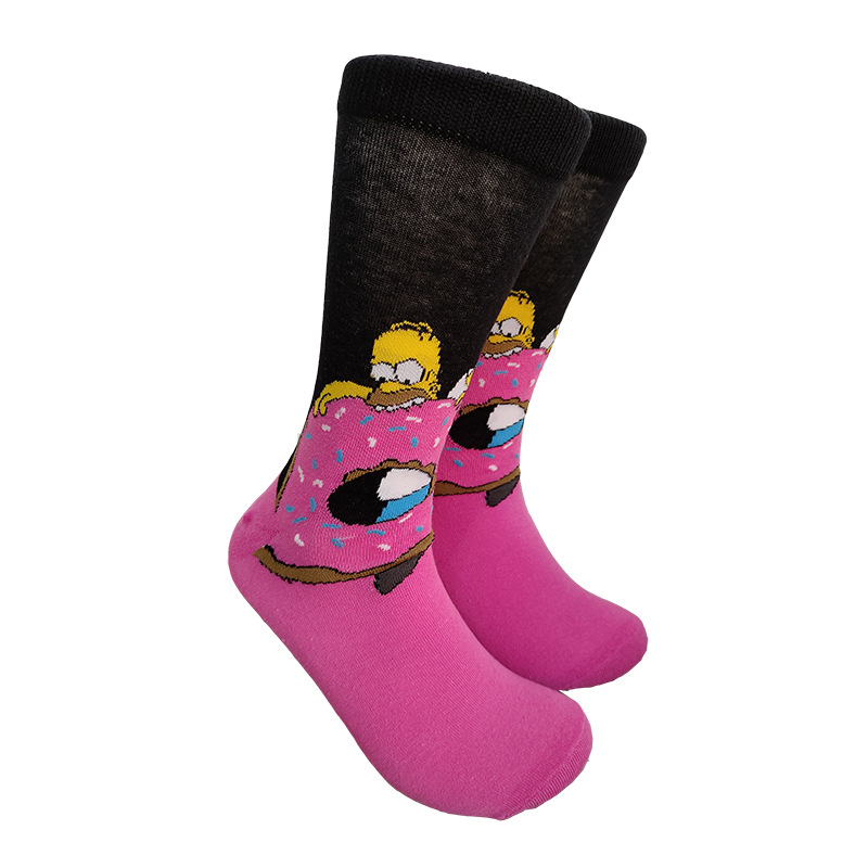 Calcetines de media pantorrilla a la moda con diseño de dibujos animados, creativos y personalizados, de algodón jacquard, de Suri Knitting, suministro transfronterizo.
