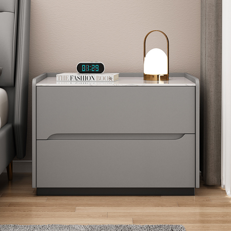 밝은 회색(두꺼운 다층 원목 프레임 + 원목 서랍)