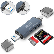 读卡器USB 3.0手机读卡tf sd高速多合一迷你typec双盘符otg读卡器