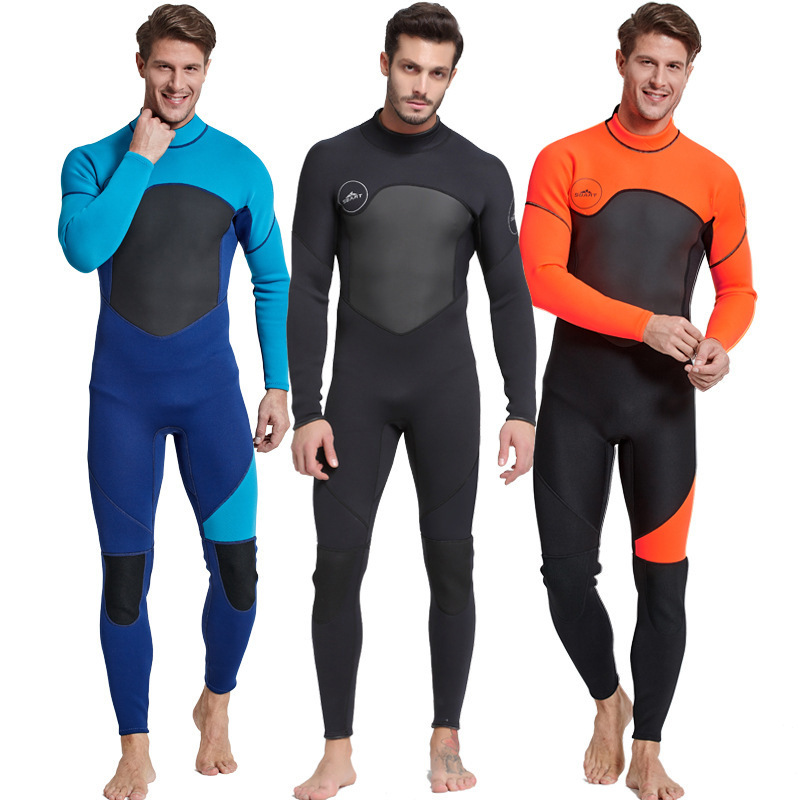 Traje de neopreno a prueba de frío de 3MM Traje de surf grueso y cálido para hombres y mujeres Traje de neopreno de manga larga de una pieza Traje de buceo profesional