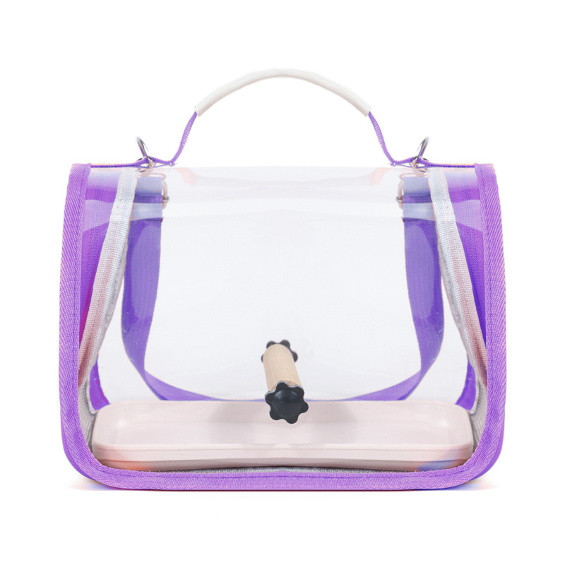 Bolsa portátil multifuncional para pájaros, bolsa de salida para loros, alta capacidad, jaula de pájaros transparente, mochila de pájaros ligera y transpirable image 7