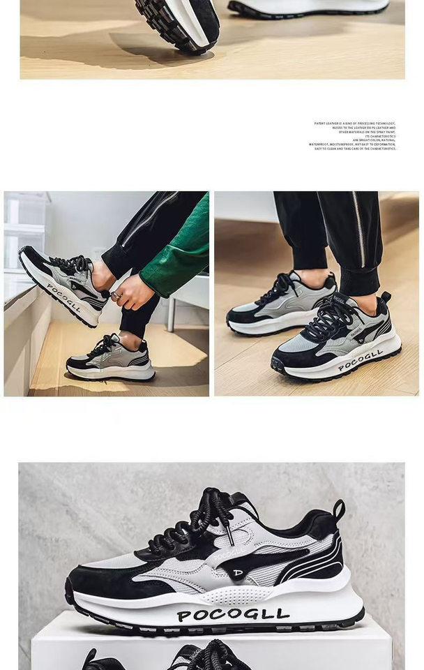 Giày sneaker nam thân lưới thoáng khí chống hôi, đế cao su gót thấp 1–3 cm, dây buộc phía trước — 0766 trắng xanh, 0766 đen xám, 0766m Đỏ chi tiết 19