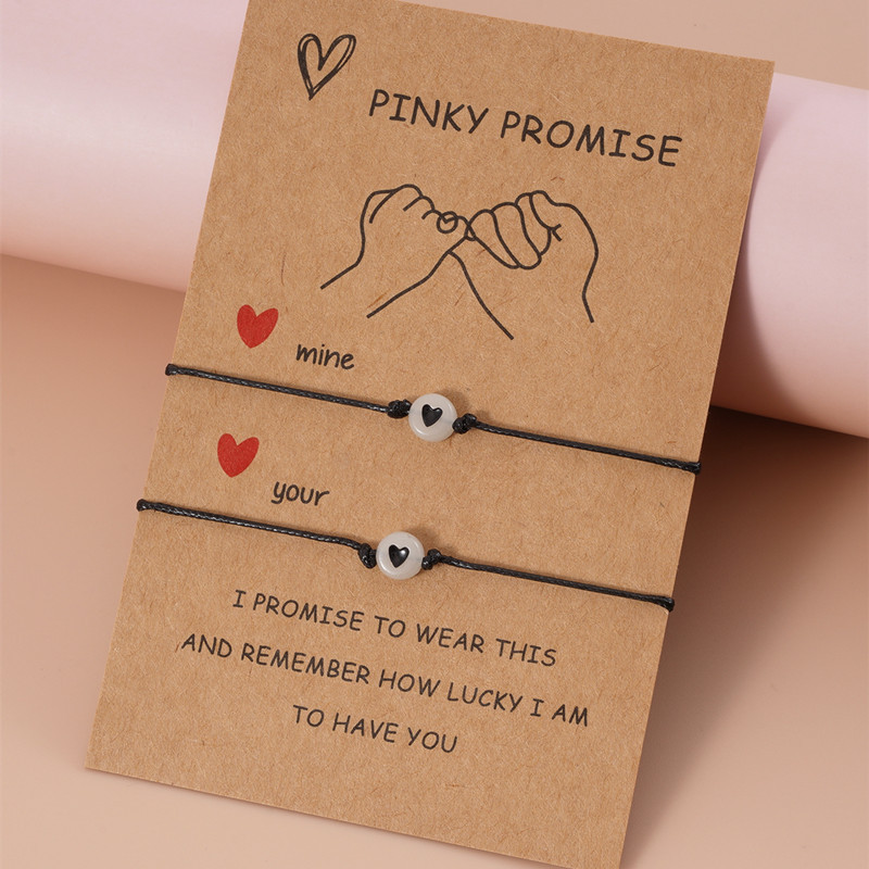 Daily Occasion Casual Simple Style Heart Shape Mixed Materials Luminous Couple Bracelets