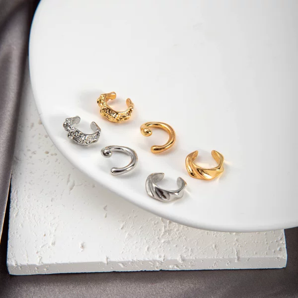European and American Cross-border Jewelry Personality Design Gosy Doudou Earrings Piao Ring Pleated Water Drop Earrings Geometric Earrings