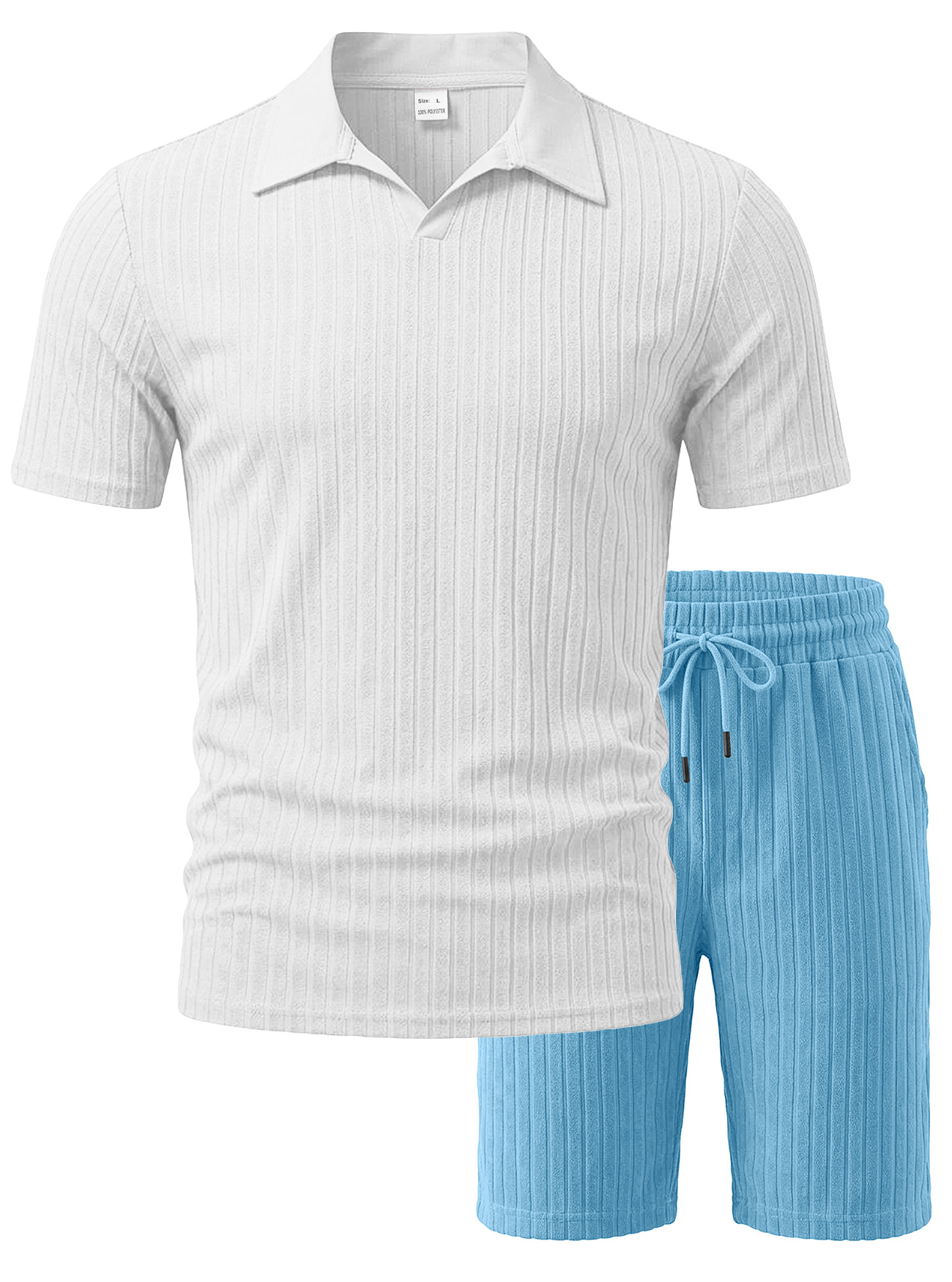 Nuevo transfronterizo de Europa y Estados Unidos para hombres verano nuevo tipo de piel transpirable tela jacquard rectas con solapa juego deportivo casual