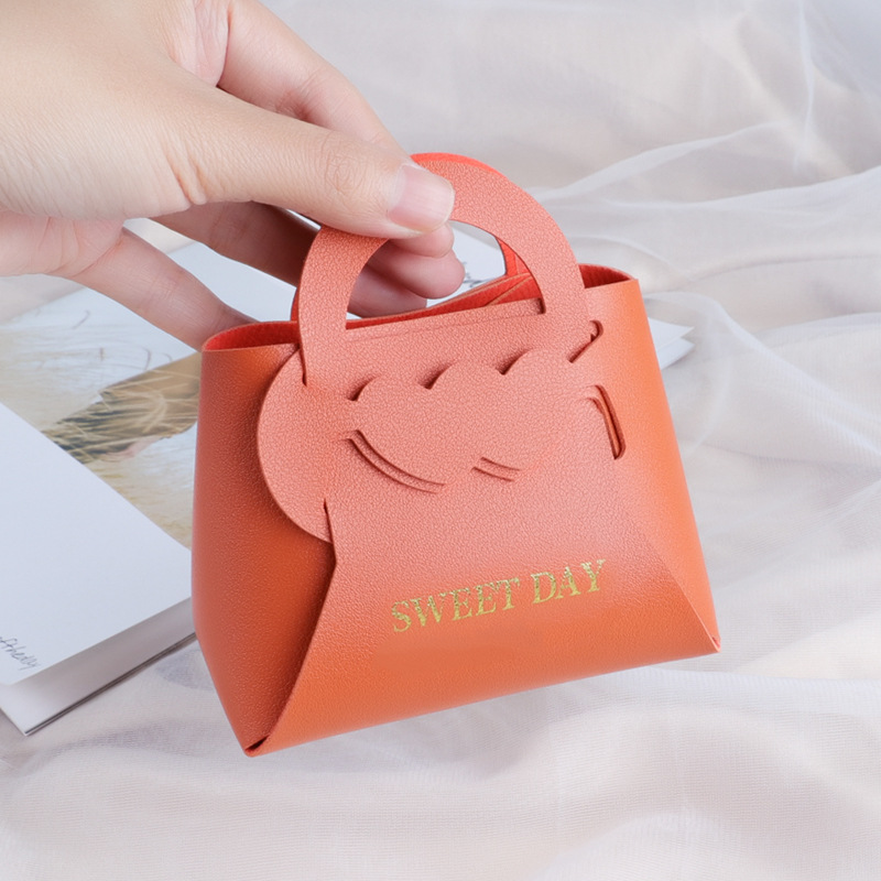 愛心喜糖包皮質雙心婚禮糖盒伴手禮包喜糖袋糖果包裝盒禮品盒批發