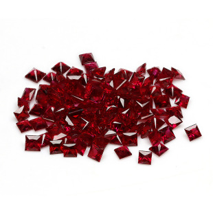 Factory Wholesale natural high quality Ruby 1.5-2.5mm square pigeon red Natural Ruby bare stone