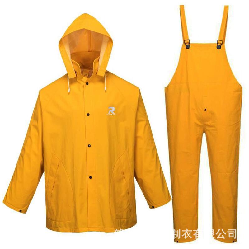 Raincoat rain pants set plastic PVC patch export split raincoat thickened bib strap pants patch leather set Raincoat rain pants set plastic PVC patch export split raincoat thickened bib strap pants patch leather set