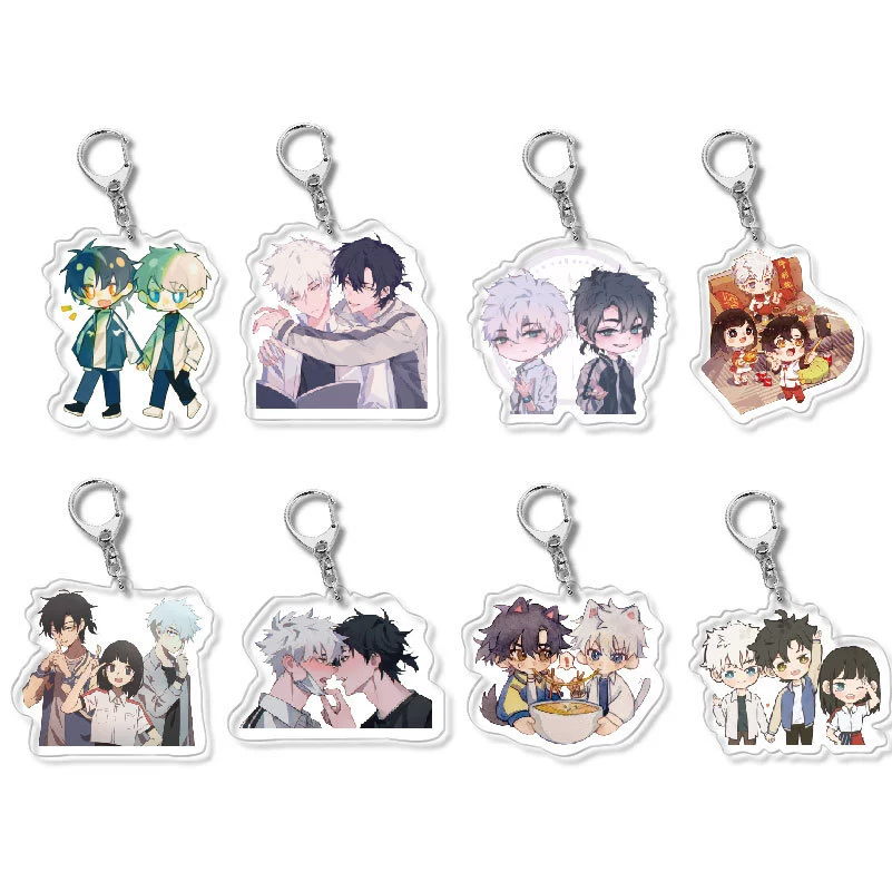  Keychain Time Agent double-sided acrylic key buckle, 6 cm cute campus creative gift
