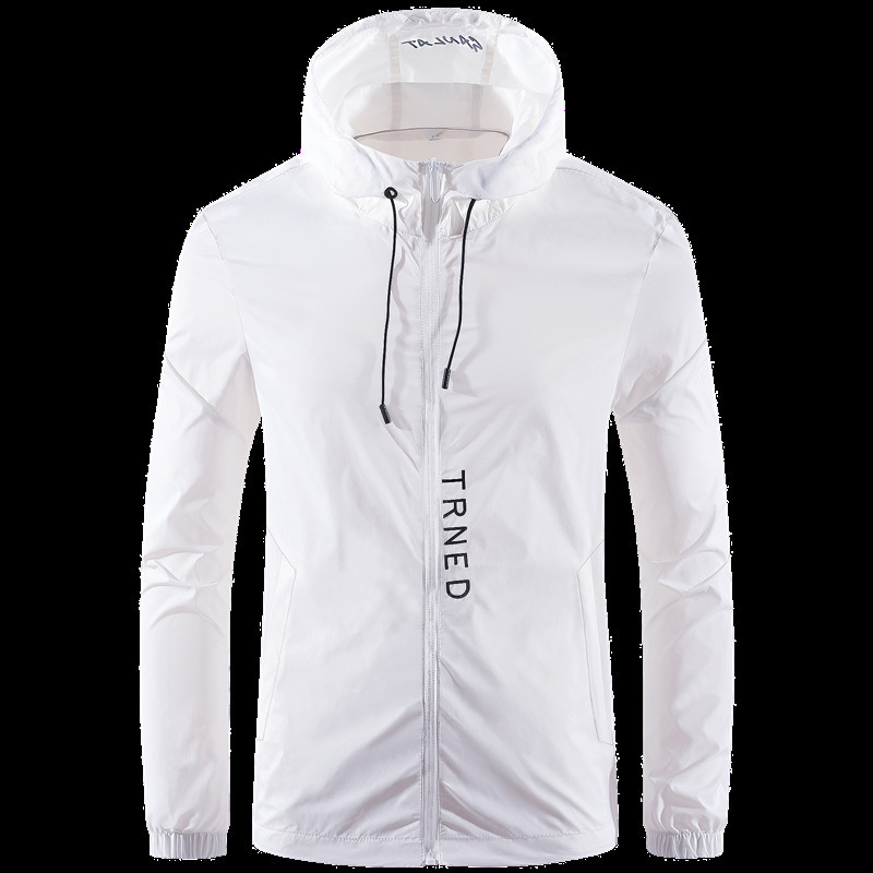 Outdoor hooded sun protection suit for men's summer thin style solid color casual trend Korean version handsome_viptrois.com