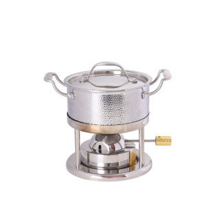 New Indoor Single Self-service Fire Boiler Outdoor Camping Inflatable Gas Stove Pot Three-layer Steel Commercial Small Hot Pot