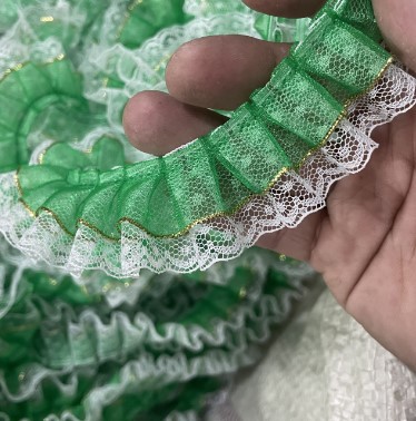 現物3.5cm金辺雪紗波点レース玩具家紡織バッグ工芸アクセサリースカート割引レース