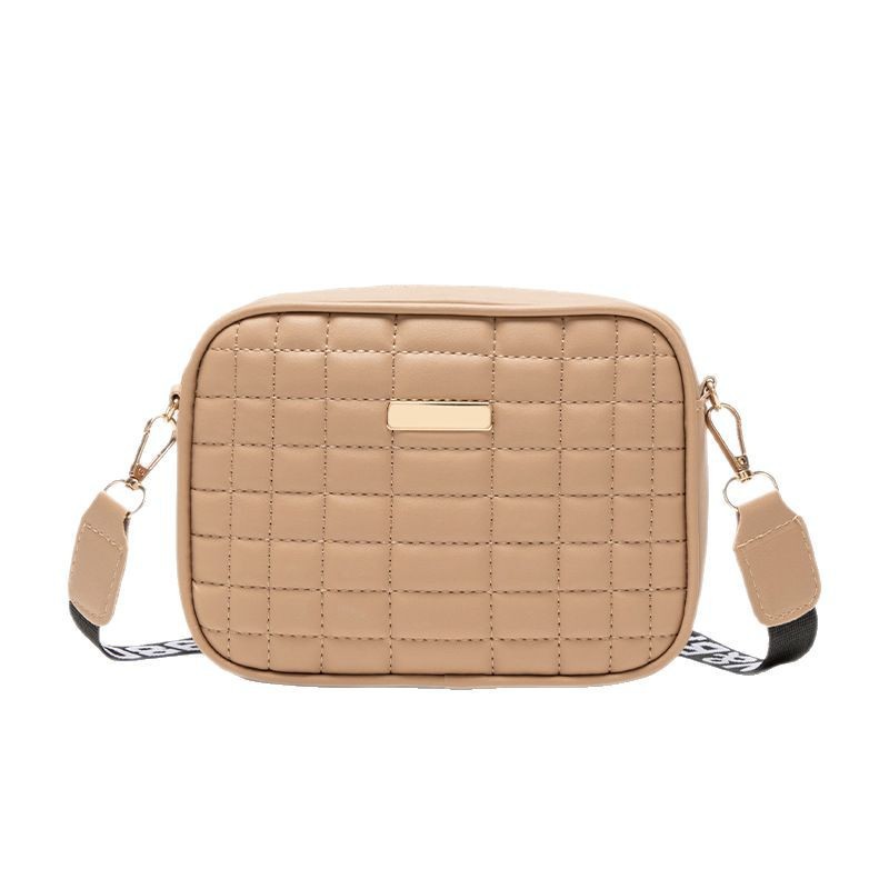 Bolsas de cámara de bordado a cuadros de moda 2025 bolsas de damas simples con sequillas decoraciones de color sólido bolso de mujer