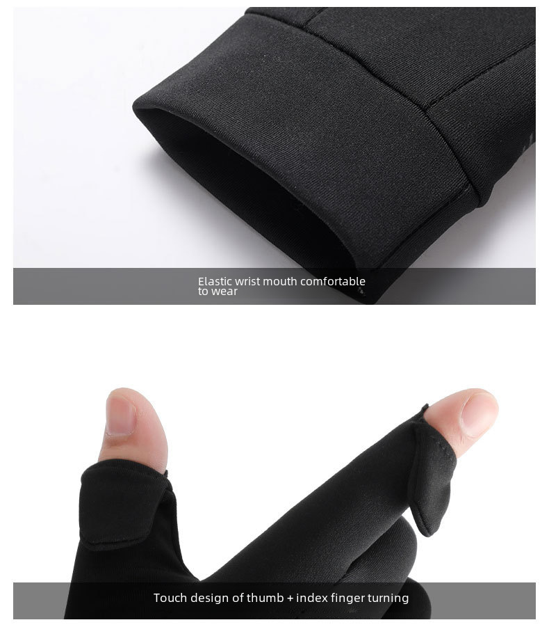 Guanti termici da esterno da uomo Q9065 touch screen dita intere antivento foderati in pile guanti sportivi da corsa alpinismo equitazione transfrontalieri_voghion.com