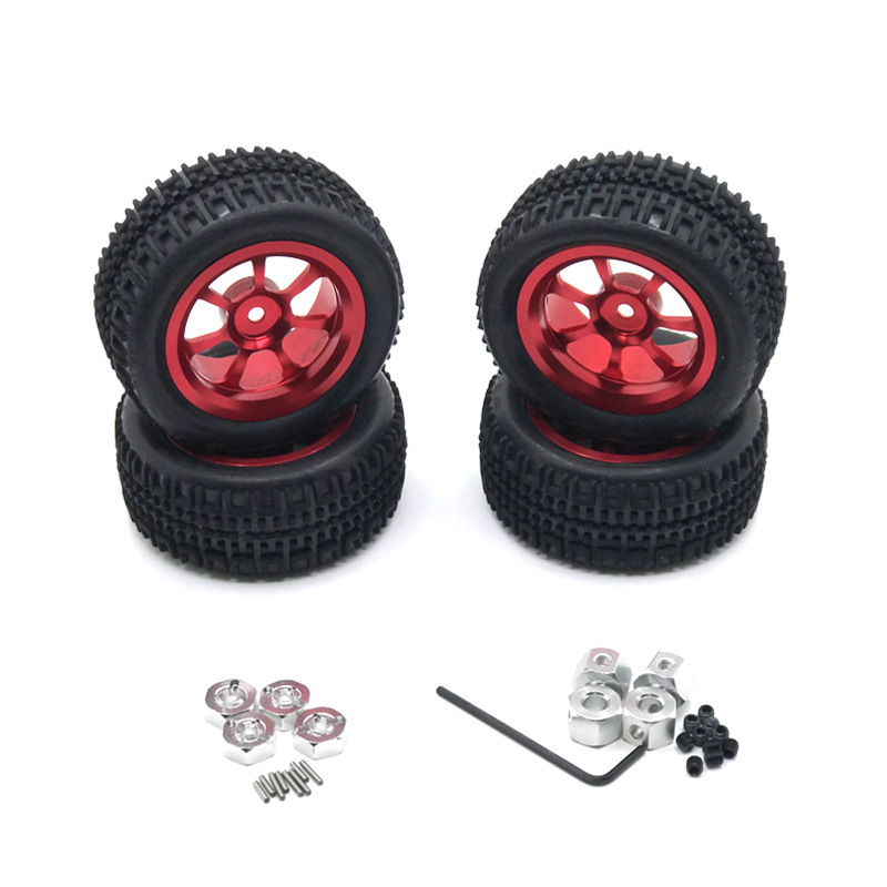 Suitable for Weili Naughty Dragon, Raging Bull, Lc, Jjrc, Henglong Remote Control Cars, Metal Upgrade, Wheel Hubs, Tires