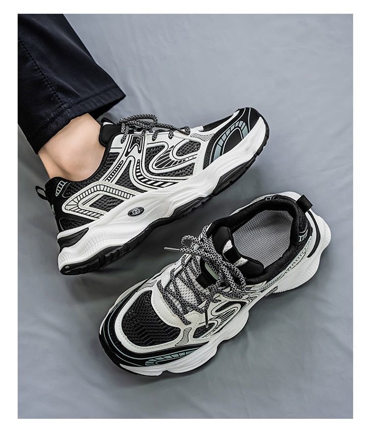 Summer New Dad Shoes Teen Trend Versatile Breathable Mesh Thick Sole Heightening Casual Sports Shoes_vogvips.com