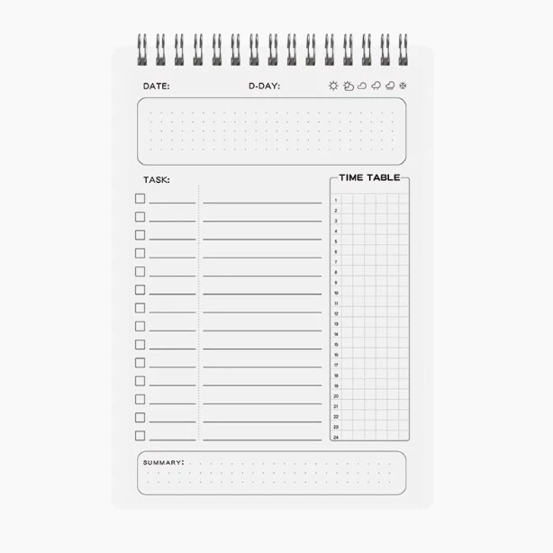 Student Schedule Notebook, A5 Spiral Teaching Planner, 80-Page Pocket Study Organizer