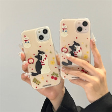 素雅樱桃小猫适用iphone15plus可爱14promax手机壳13/12少女11新