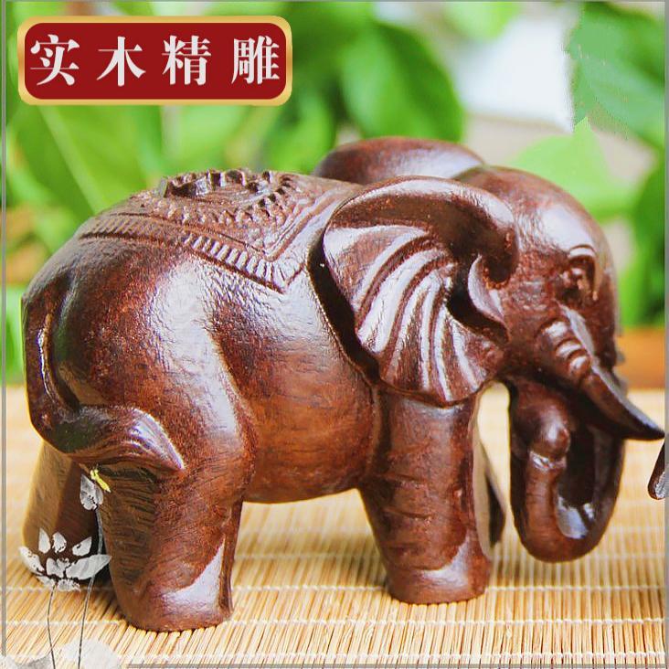 越南沉香木雕摆件手把件核桃大象实小木象摆件知足常乐文玩工艺品