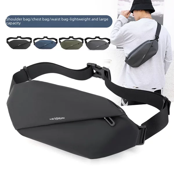 Cross-border New Men's Waist Bag Outdoor Running Mobile Phone Bag Multi-functional Large Capacity Chest Bag Casual Shoulder Crossbody Bag