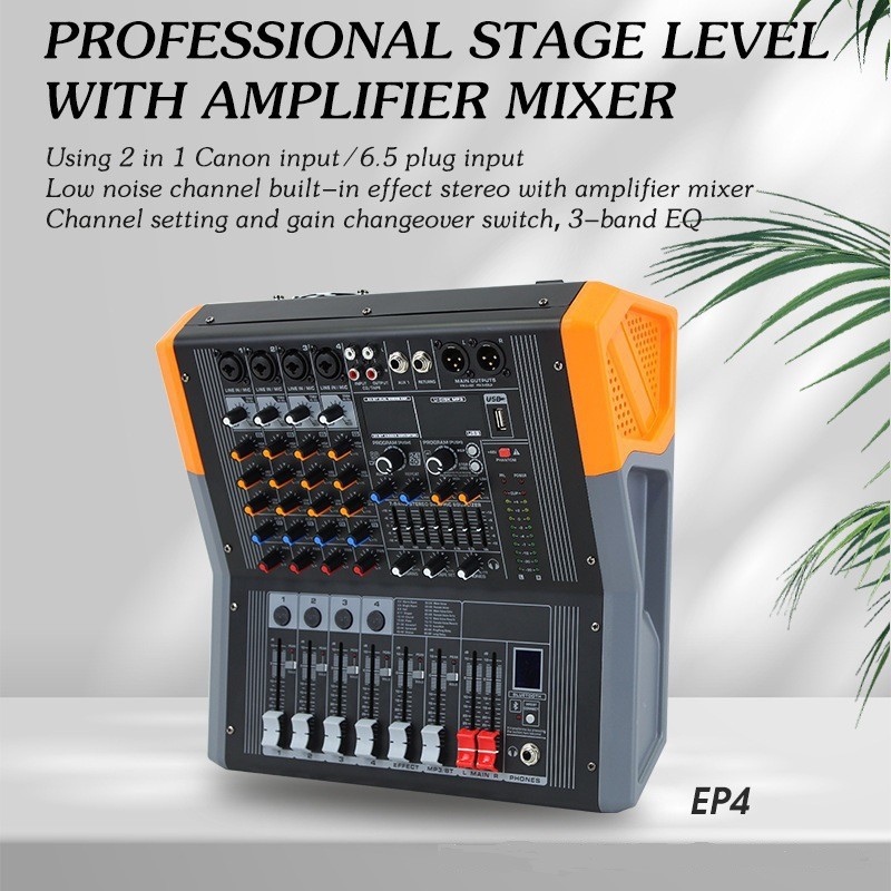 Mezclador profesional transfronterizo amplificador integrado 99 tipos de efectos DSP USB Bluetooth reverberación