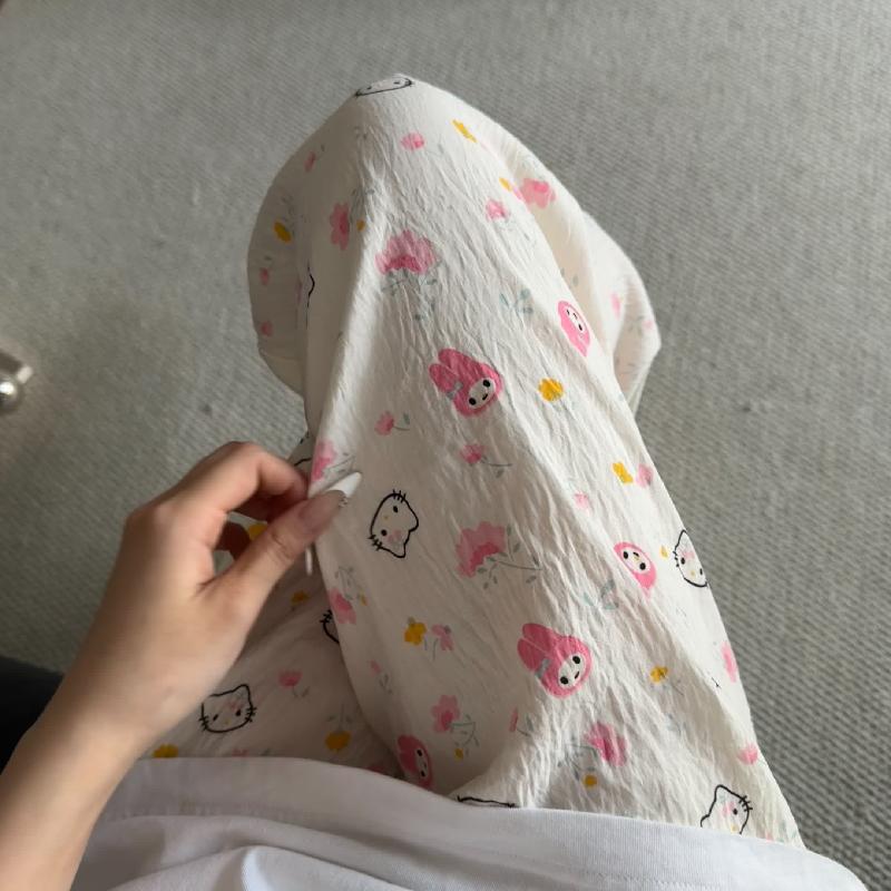 Primavera y verano · Pantalones de pijama casuales para mujeres pantalones a prueba de mosquitos rojos en línea 2025 nuevos pantalones caseros para llevar