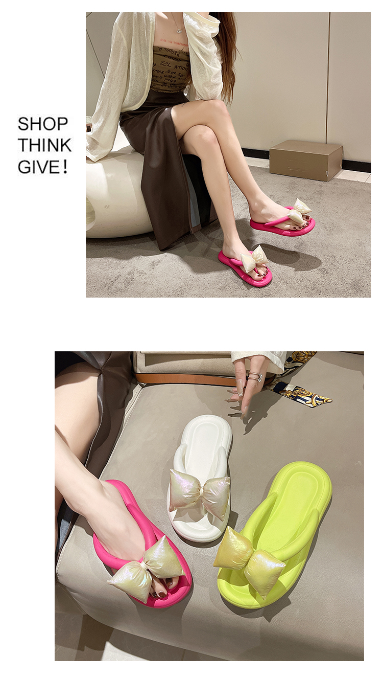 Women's Flip Flops Flat Bowknot Beach Sandals Summer Fairy Style_voghion.com