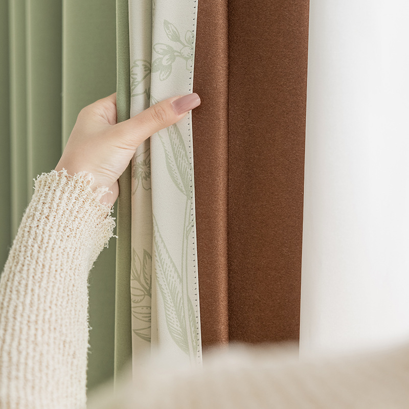 Matcha verde francés retro chenilla jacquard cortina sombreado dormitorio de alta calidad tela de cortina Shaoxing Keqiao al por mayor