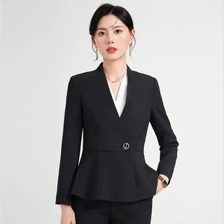 职业套装女春秋新款大码正装气质美容院工装珠宝店金店西装工作服