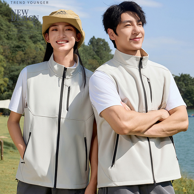 Tuomuwang Pocket Soft Shell Vest Custom Printed Logo New Business Workwear Exhibition Auto Repair Sales Vest Work Clothes