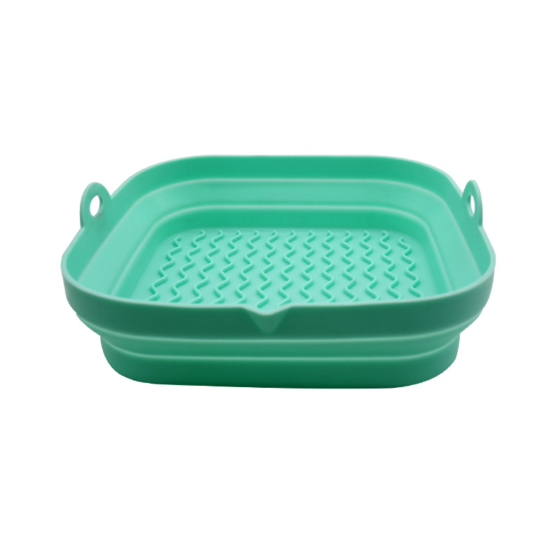 Bandeja de almohadilla de olla de freidora de aire de silicona transfronteriza bandeja de horno plegable freidora multifuncional almohadilla resistente al calor de alta temperatura