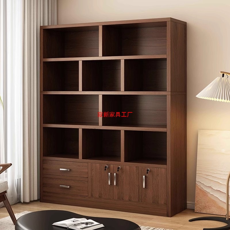 Bookcase Storage Cabinet Integrated Living Room Display Cabinet Wall-Mounted Cabinet with Door Office Storage Cabinet Home Floor-Standing Bookshelf
