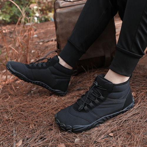Factory direct sales of new autumn and winter men's cotton shoes with velvet, waterproof, non-slip, shock-absorbing snow boots for couples, high-top cotton boots