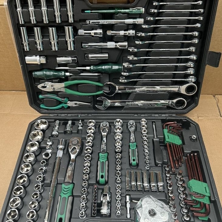 European Quality 216-Piece Auto Repair Tool Set Socket Wrench Combination Car Repair Kit Complete Wrench Set