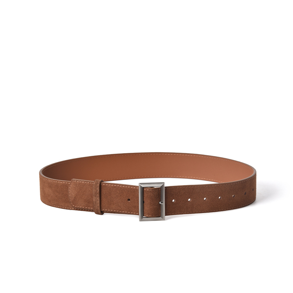 Versatile New Women's Leather Belt Fashion Alloy Wide Waist Belt Genuine Leather Waist Cincher For Coats Retro Decorative Slimming Simple Style - Thumbnail 4