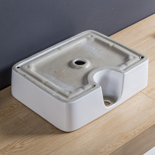 Small-sized ceramic countertop basin for balcony countertop sink, square face basin, single basin for bathroom, household sink