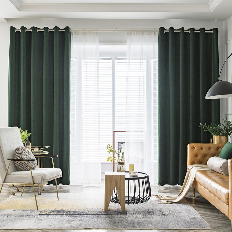 Light Luxury Australian Wool Shading Curtain Plain All-match Thickened Curtain Fabric Home Decoration Design Finished Curtain for Bedroom