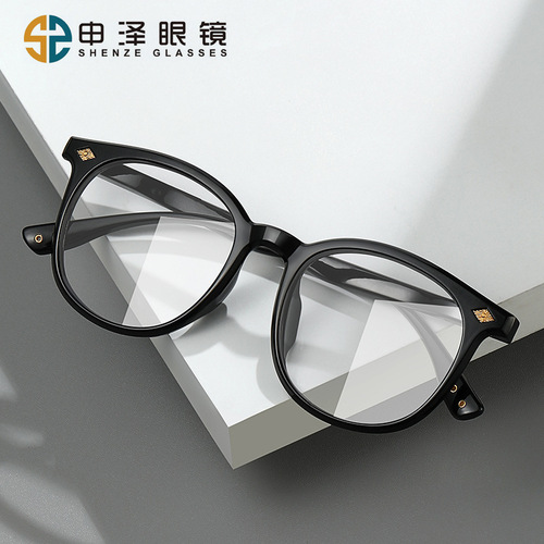 黑框眼镜近视女防蓝光变色配度数素颜神器眼镜框架大脸显瘦韩版潮
