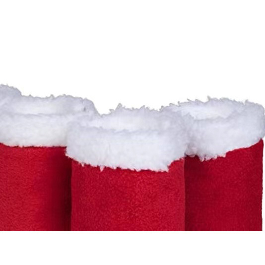 Fábrica en stock y entrega rápida polainas de caballo de Navidad polainas de caballo de terciopelo de burbuja de Año Nuevo polainas de caballo cálido entrega de una pieza