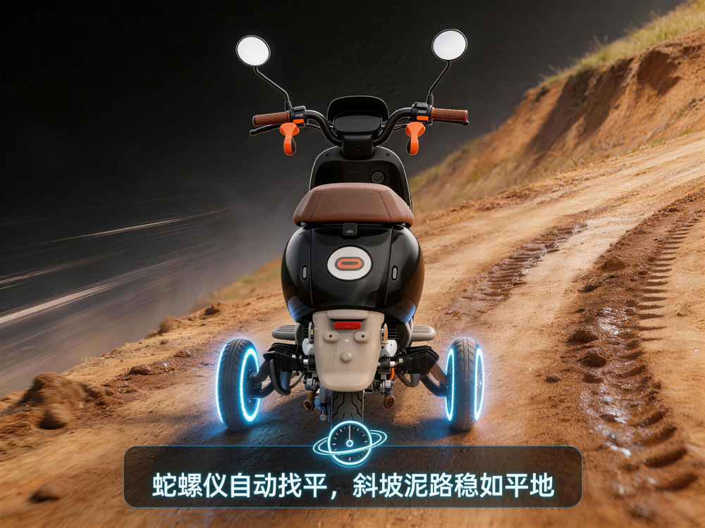 Electric Vehicle Auxiliary Wheels, Dual-Motor Balance Wheels, Anti-Slip and Anti-Fall Wheels for Adults and Beginners, Electric Adjustable and Foldable