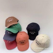 韩国同款棒球帽儿童NYC 字母贴布男女童帅气时尚亲子款遮阳鸭舌帽