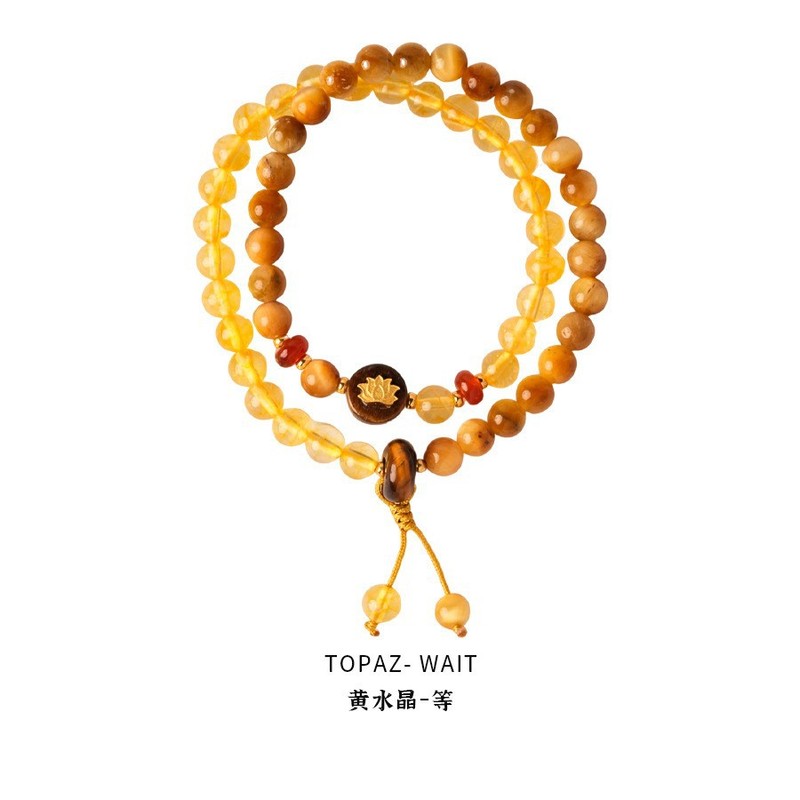 晗珞~库克蜜蜡蓝晶串珠双层手链甜美时尚气质手串轻奢高级感手饰|undefined