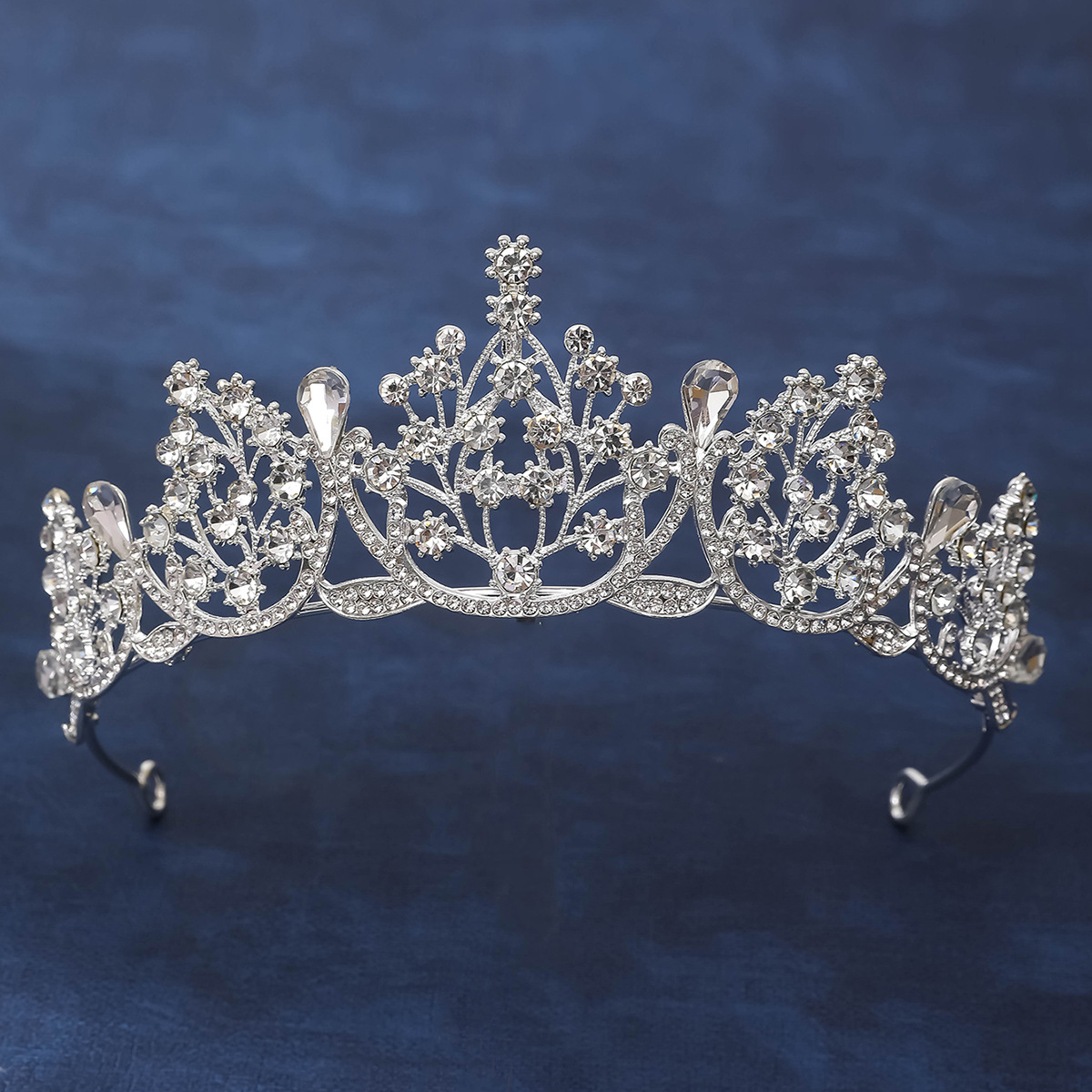 Corona boda diadema nupcial tocado rhinestone diadema joyería aleación de zinc Phoenix corona boda pasarela nupcial corona