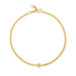 European and American Cross-Border 18K Gold Inlaid Cultured Diamond Bracelet Hollow Light Gold Round Diamond Side Chain Gold Bracelet