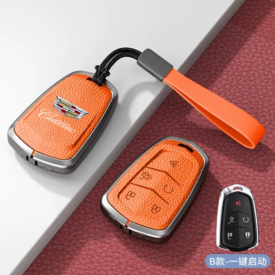 Car key bag — Gt4 Car Key Cases - standard-model-b-one-click-start-emma-orange-zinc-alloy-shell-hand-strap