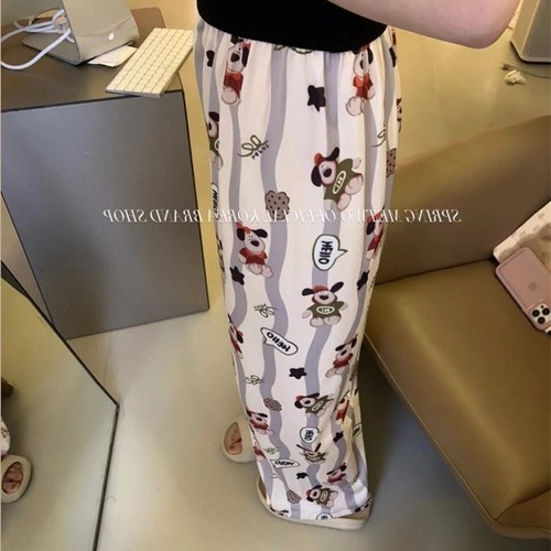 Walking pants!  Cartoon bear pajamas women's loose spring and autumn new home casual summer air-conditioned trousers can be worn outside